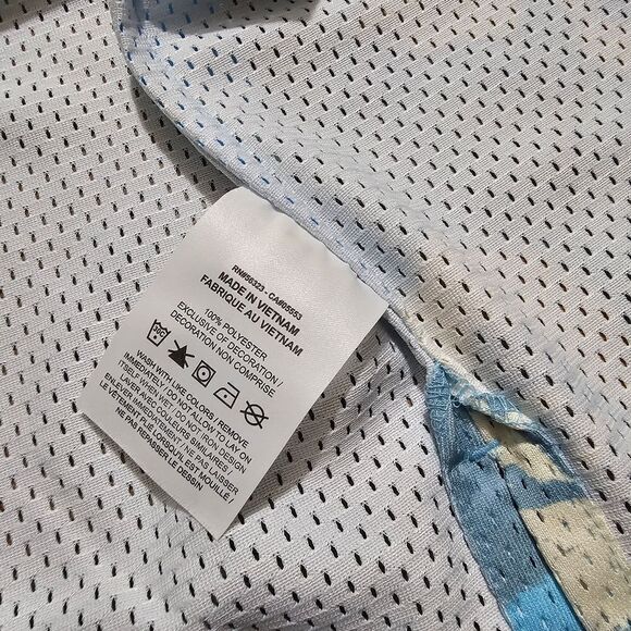 Nike Rose City Mesh Button-Up Shirt Dri-Fit Floral Men's Medium Blue FJ1650-499 - Picture 12 of 12